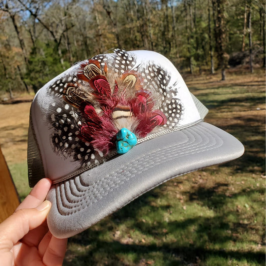Feather Crown Retro Hat