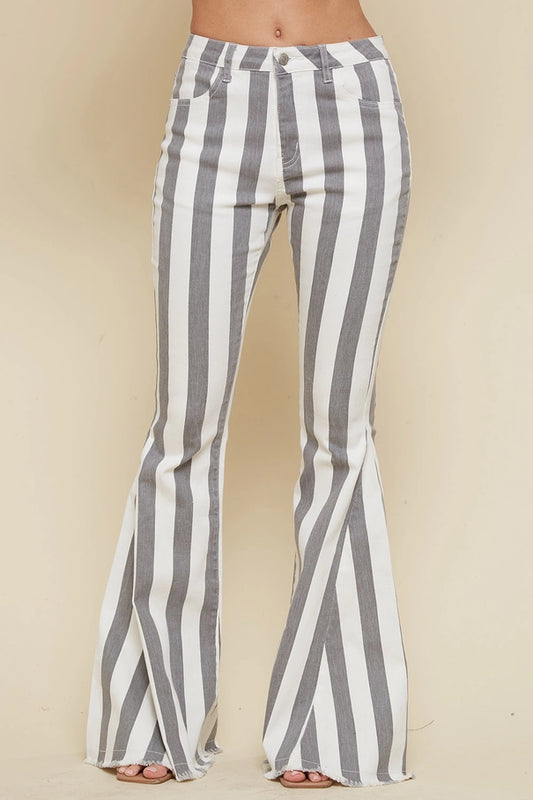 Stripped Grey Western Flares